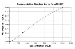 Representative standard curve for human SEMA6D ELISA kit (A313937)