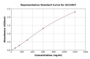 Representative standard curve for Human ITIH1/SHAP ELISA kit (A313057)