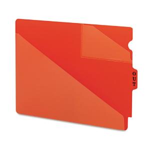Smead out guides w/diagonal-cut pockets, vinyl, letter, red, 50/box