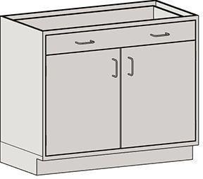 Base unit door drawer standing