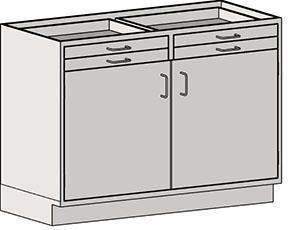 Base unit two door drawer stand