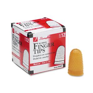 Swingline rubber finger tips, medium, amber, 12/pack
