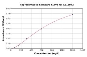Representative standard curve for human CK1 epsilon ELISA kit (A313942)