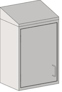 Wall cabinet LH door slope top