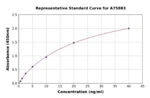 Representative standard curve for Human TAGLN ml Transgelin ELISA kit (A75883)