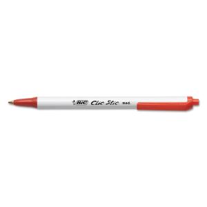Clic stic retractable ballpoint pen, red ink, medium