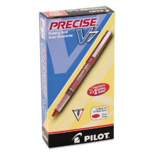 Pilot precise v7 stick roller ball pen, red ink, fine point, 12/pack