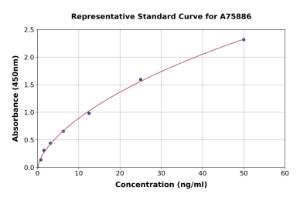 Representative standard curve for Human TAGLN3 ELISA kit (A75886)