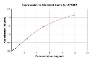 Representative standard curve for Human Transaldolase 1 ELISA kit (A75887)