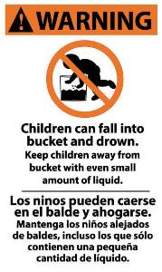 Label "Infant Drowning Warning", National Marker
