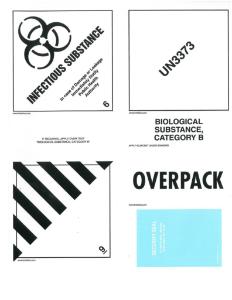 Infectious substance, UN3373, overpack label