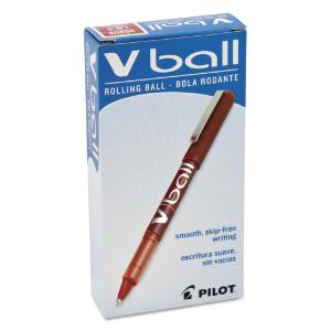 Pilot vball liquid ink stick roller ball pen, red bril/ink, extra fine pt, 0.50 mm