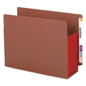 Smead file pockets w/tyvek, straight, letter, red/redrope, 10/box