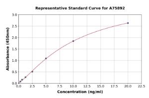 Representative standard curve for Mouse TDP43 ELISA kit (A75892)