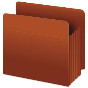 Pendaflex heavy-duty 5 expansion file, straight cut, red fiber, letter, 10/box