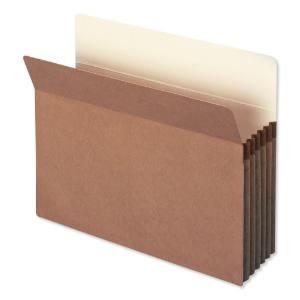 Smead file pocket, straight tab, letter, manila/redrope, 50/box