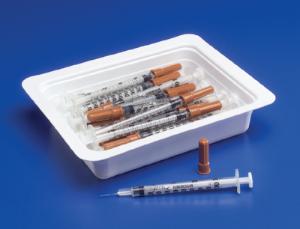 Monoject™ Allergy Syringes with Permanently Attached Needles, in Trays, Covidien