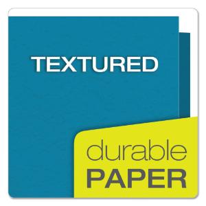 Oxford paper twin-pocket portfolio, tang fasteners, blue, 25/box