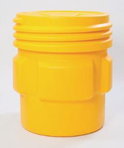 Overpack poly drum, 65 gal., screw-on lid, yellow