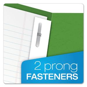 Oxford paper twin-pocket portfolio, tang clip, letter, green, 25/box