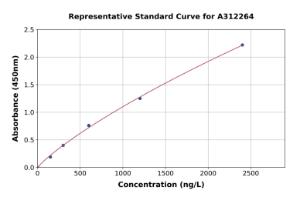 Representative standard curve for Mouse LRRK2 ELISA kit (A312264)