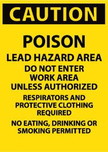Lead and Asbestos Hazard Signs, National Marker