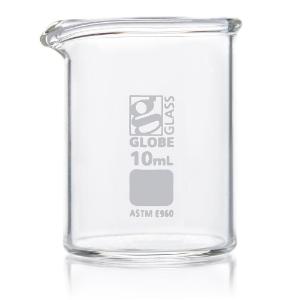 Globe Glass™ Low form Griffin style beaker, 10 ml