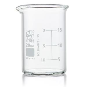 Globe Glass™ Low form Griffin style beaker, 20 ml