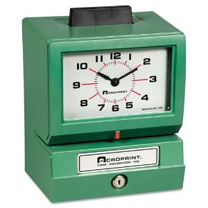 Acroprint model 125 analog manual print time clock w/month/date/0-23 hours/minutes
