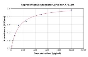 Representative standard curve for Human GKN2 ELISA kit (A78160)
