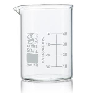 Globe Glass™ Low form Griffin style beaker, 50 ml