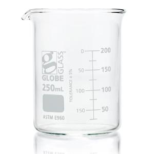 Globe Glass™ Low form Griffin style beaker, 250 ml