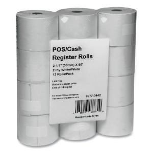 Two-ply receipt rolls white, 12/pack