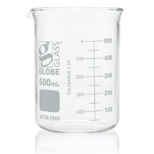 Globe Glass™ Low form Griffin style beaker, 600 ml