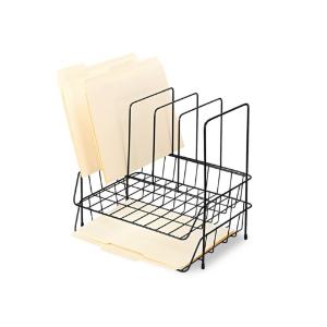 Double tray w/sorter, 7 sections, wire, black