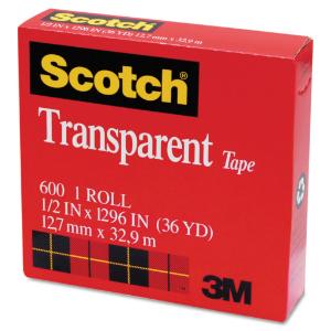 Scotch transparent glossy tape, 1 core, clear