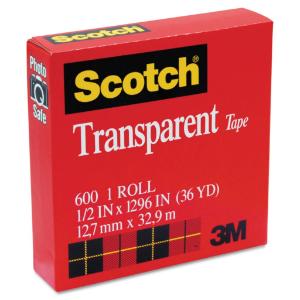 Scotch transparent glossy tape, 1 core, clear