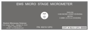 Stage Micrometer Model SM-12, Electron Microscopy Sciences