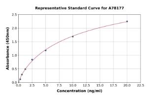 Representative standard curve for Human GNMT ELISA kit (A78177)