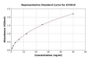 Representative standard curve for Mouse TREM2 ELISA kit (A75919)