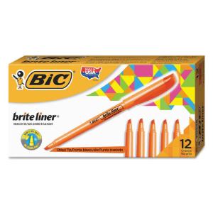 Brite liner highlighter chisel tip fluorescent orange ink 12/pack