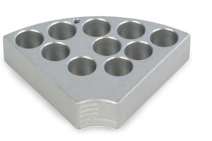 Sectional block for 15 mm vials
