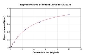 Representative standard curve for Human DAP12 ELISA kit (A75931)