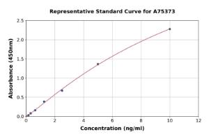 Representative standard curve for Human DNase I ELISA kit (A75373)