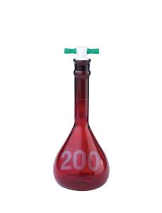 KIMBLE® RAY-SORB® Amber Heavy Duty Wide Mouth Volumetric Flask, PTFE Stopper, DWK Life Sciences