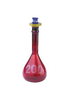 KIMBLE® RAY-SORB® Amber Heavy Duty Wide Mouth Volumetric Flask, Polyethylene Stopper, DWK Life Sciences