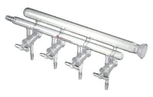 Synthware Double Manifold with Hollow Glass Stopcocks, Kemtech America