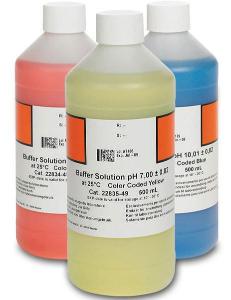 pH Buffer Solution Kits, Color-Coded, pH 4.01, 7.00 and 10.01, Hach