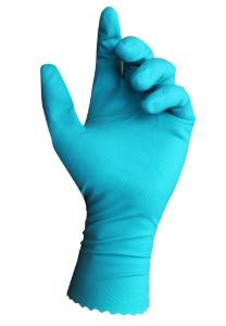 VersaTouch 87-155 Natural Rubber Latex Gloves with Cotton Lining Blue Ansell