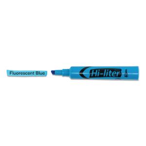 Hi-liter fluorescent desk style highlighter chisel tip blue ink